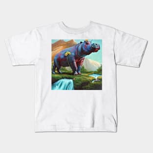 funny hippo Kids T-Shirt